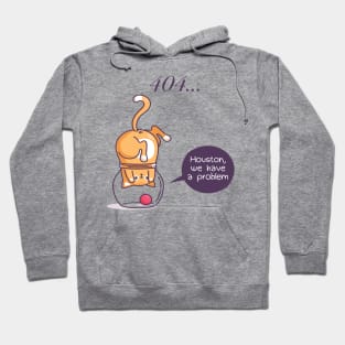 Funny, Cute Cat Astronaut Kitty 404 Error Hoodie